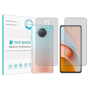 Matte Rockspace HyMTT screen protector suitable for the Xiaomi Redmi Note 9 Pro 5G mobile phone along with the back of the phone