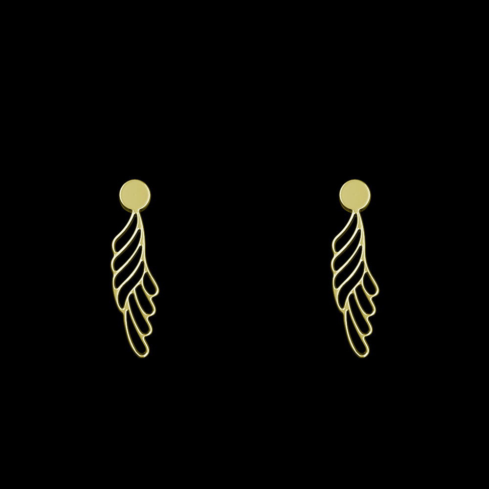 گوشواره طلا 18 عیار زنانه مدوپد مدل هندسی کد GA1-12165