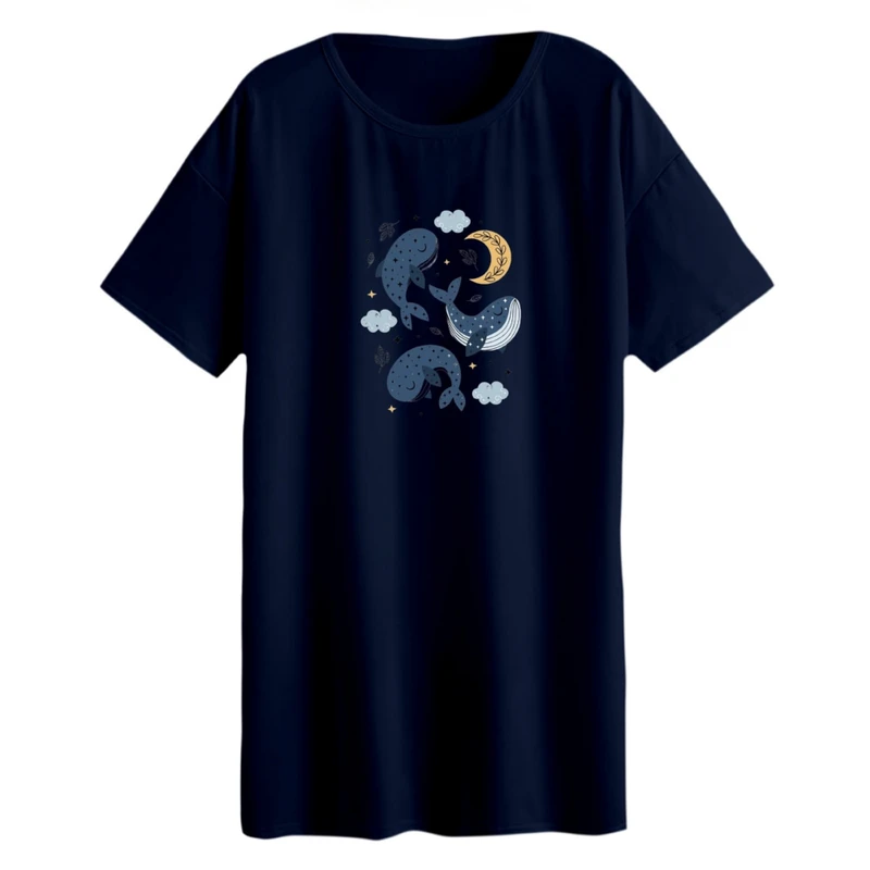 تی شرت لانگ زنانه مدل وال کارتونی