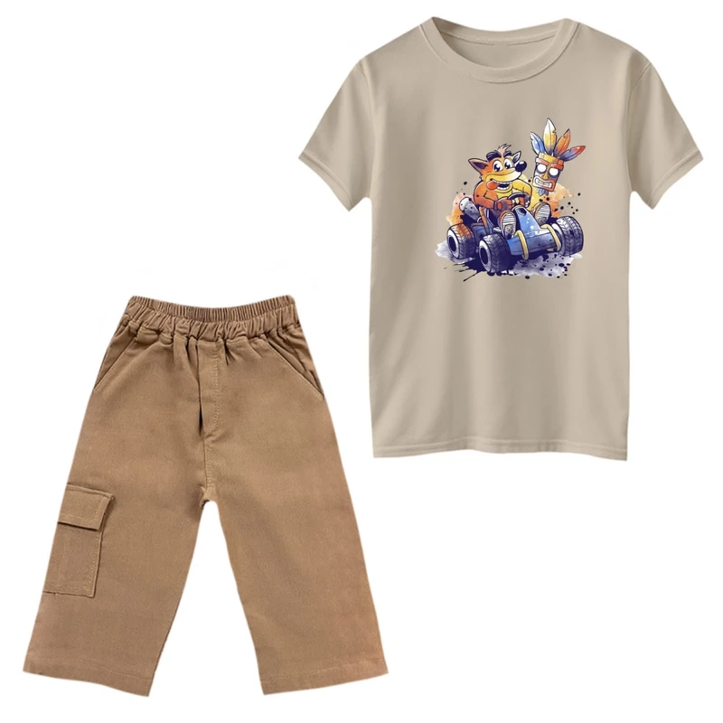 ست تی‌شرت و شلوارک پسرانه مدل کراش کد 7