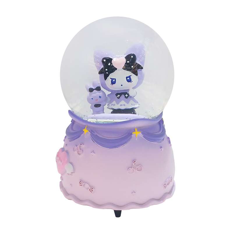 گوی موزیکال مدل بزرگ کوکی برفی طرح شخصیت کارتونی KUROMI کرومی کد 3320