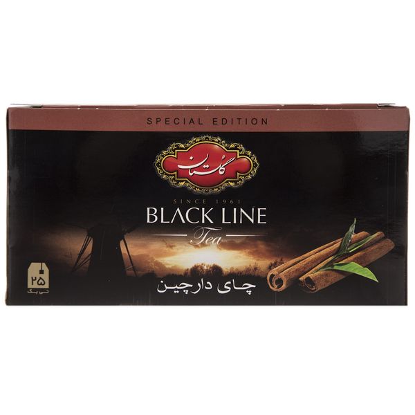 چای سیاه کیسه ای گلستان با طعم دارچین پک 25 عددی چای سیاه کیسه ای گلستان با طعم دارچین پک 25 عددی