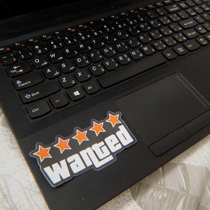 استیکر لپ تاپ مدل Wanted کد 041