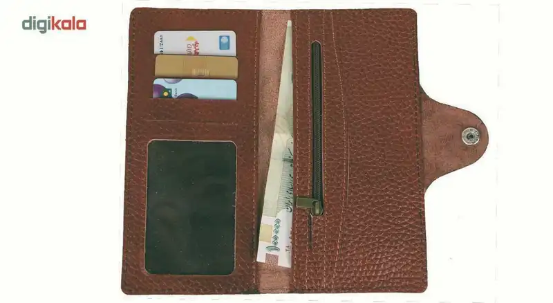 کیف پول چرم ما مدل دکمه دار