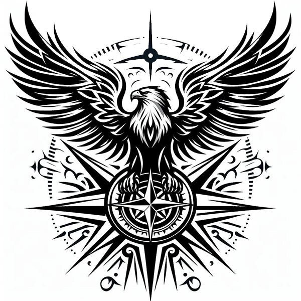 استیکر پارچه و لباس پاد آفرین طرح عقاب کد 1184