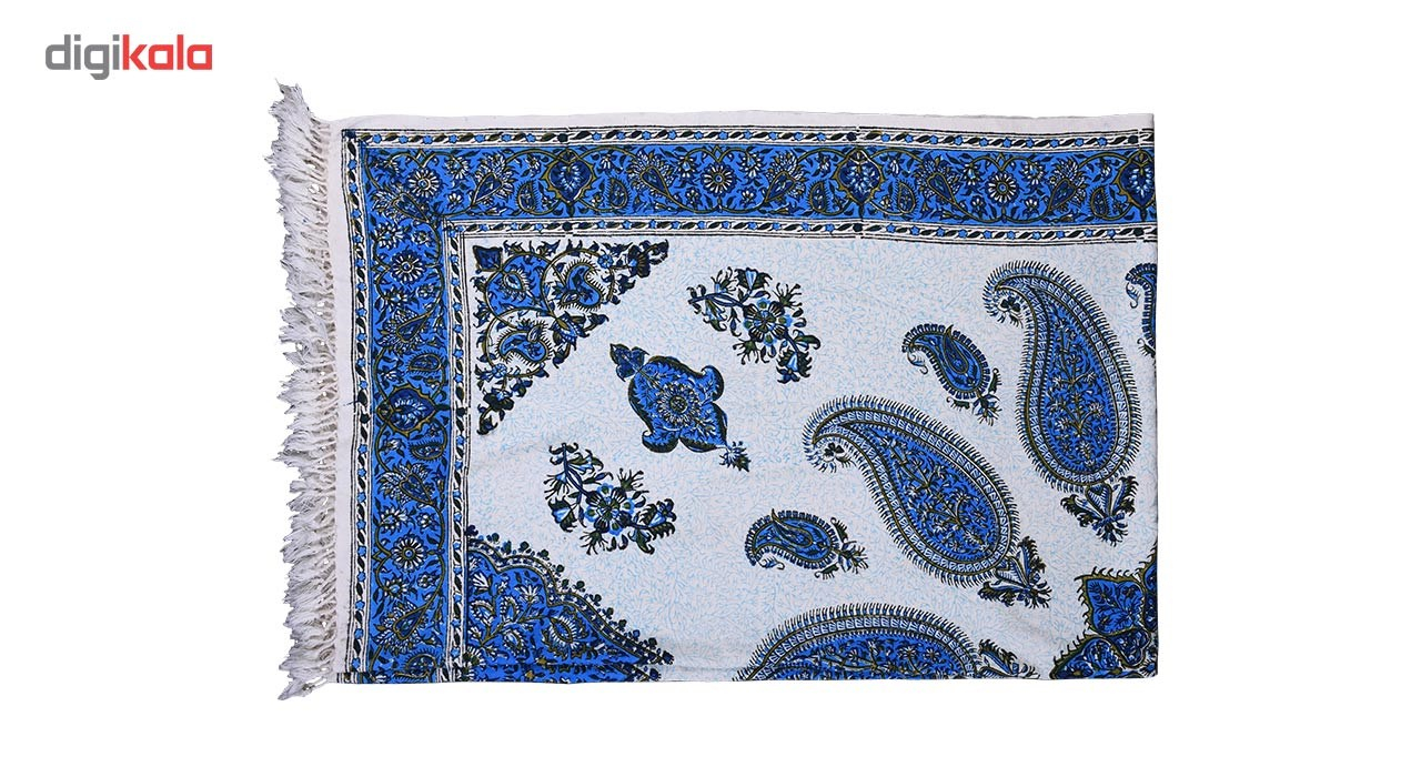 سفره قلمکار نرگس خانی درجه یک طرح خورشید آبی مدل 01-15 سایز100 × 150