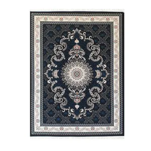 فرش ماشینی ستاره کوروش کاشان طرح روژان رنگ سرمه ای