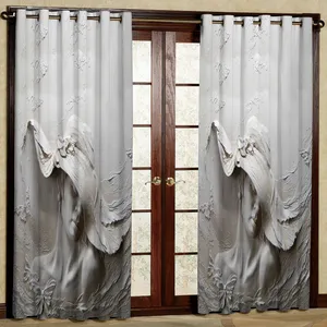 پرده مدل مجسمه هازان پانچی کد 4023 سایز 140x200 سانتی متر