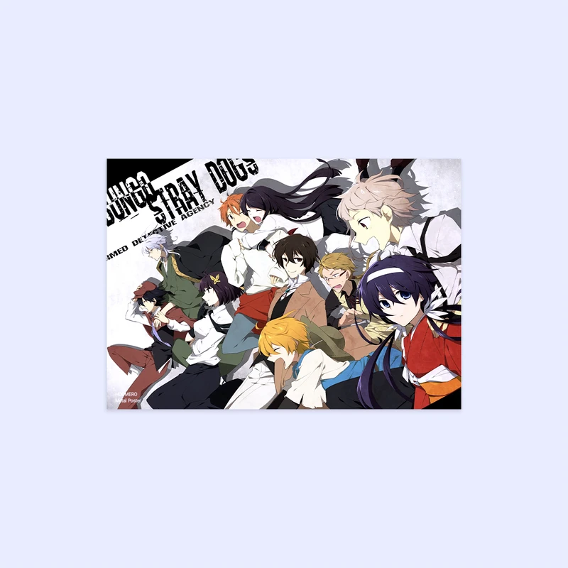 پوستر هومرو مدل فلزی طرح انیمه سگ های ولگرد بانگو کد PS1088