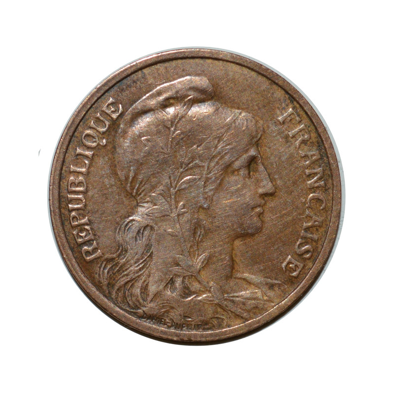سکه تزیینی طرح کشور فرانسه مدل 5 سانتیم 1908 میلادی