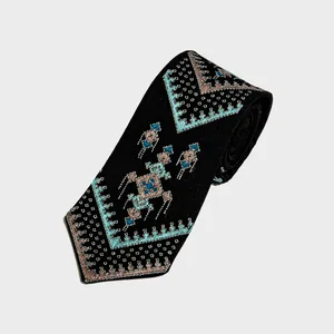 کراوات دست دوز مردانه سوچن مدل درناز آبی