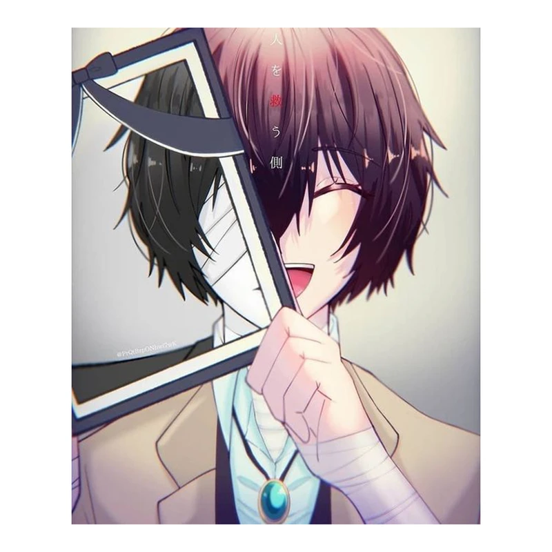 استیکر لپ تاپ و موبایل مدل انیمه طرح سگ‌های ولگرد بانگو اوسامو دازای Bungo Stray Dogs Osamu dazai کد 320