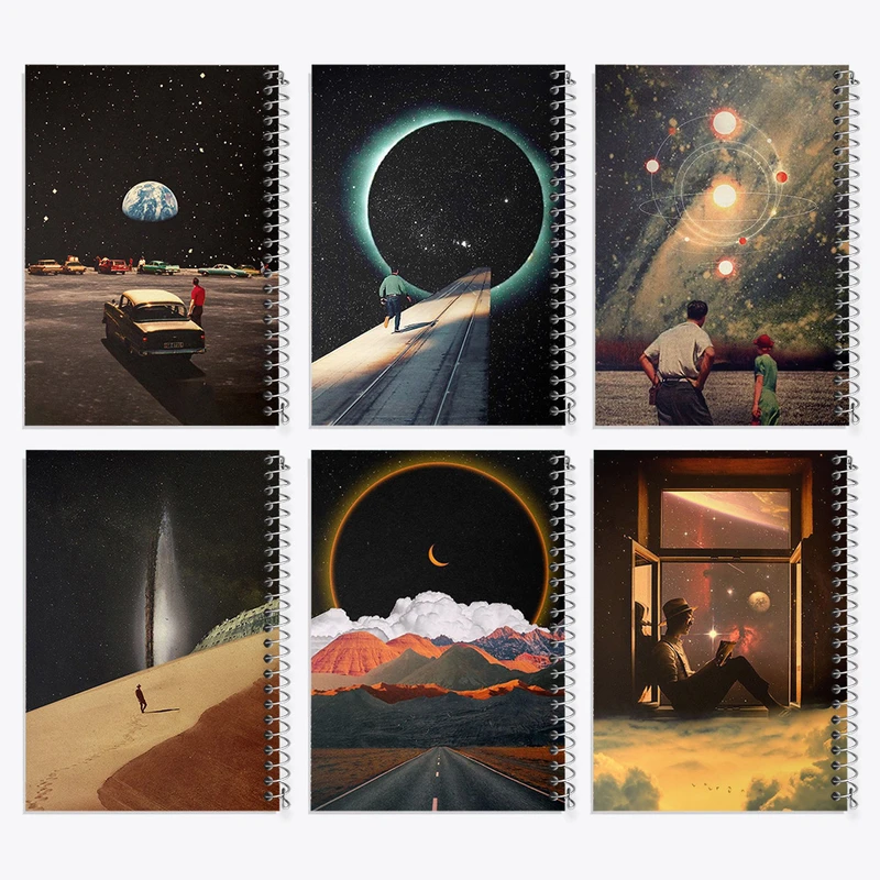 دفتر مشق 50 برگ خندالو طرح فضایی کد 408 مجموعه 6 عددی