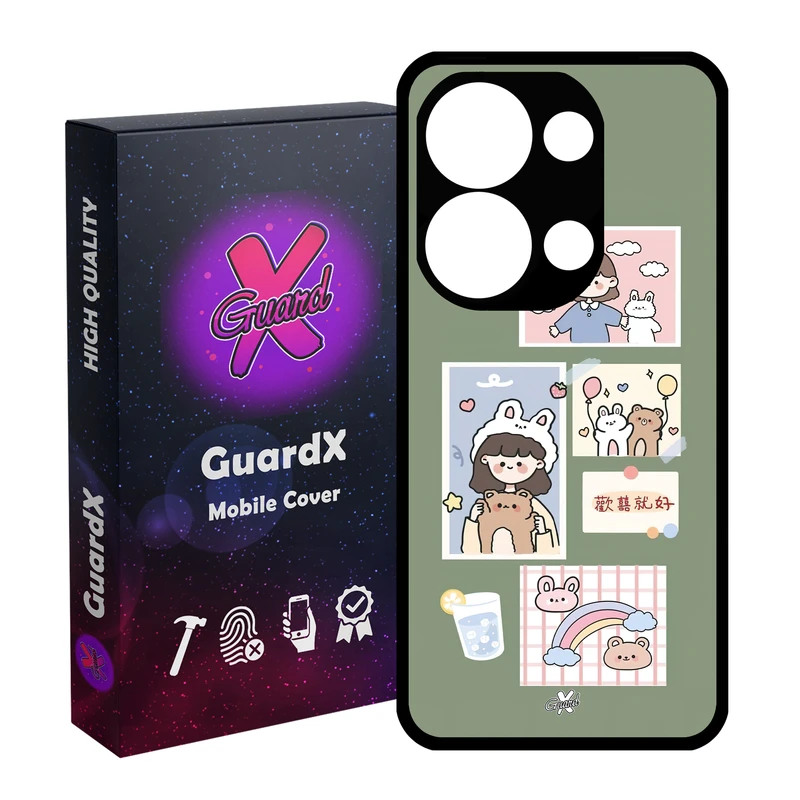 کاور گارد ایکس طرح Girl مدل Glass10514 مناسب برای گوشی موبایل شیائومی Redmi Note 13 Pro 4G / Poco M6 Pro 4G