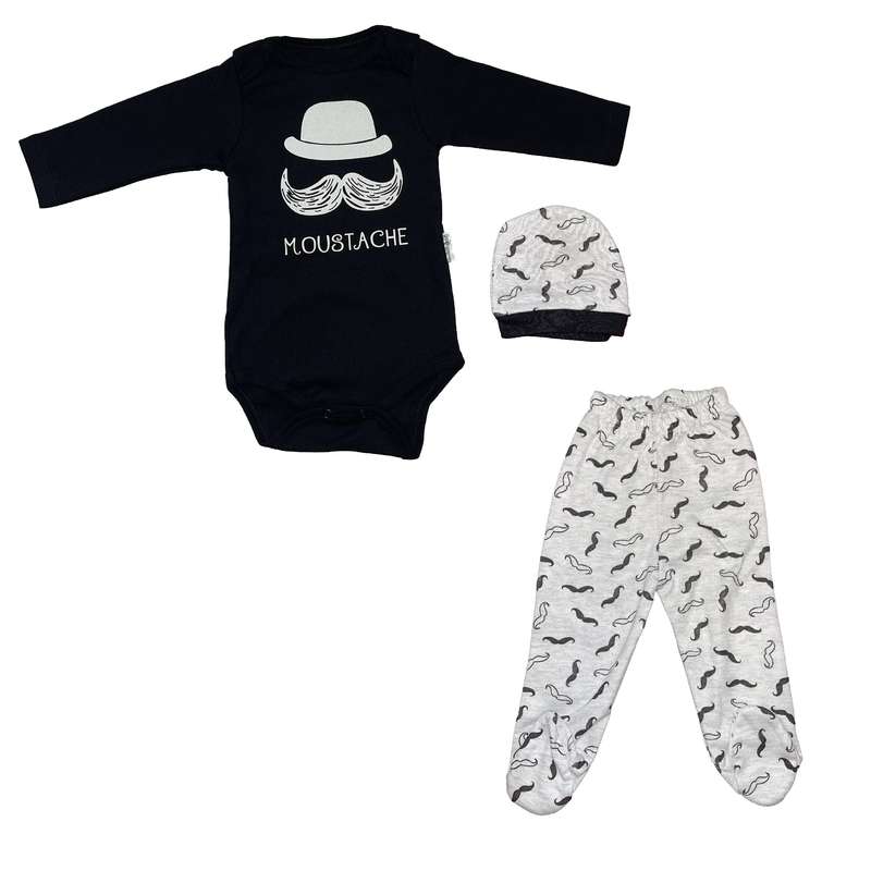 ست 3 تکه لباس نوزادی مدل سیبیل