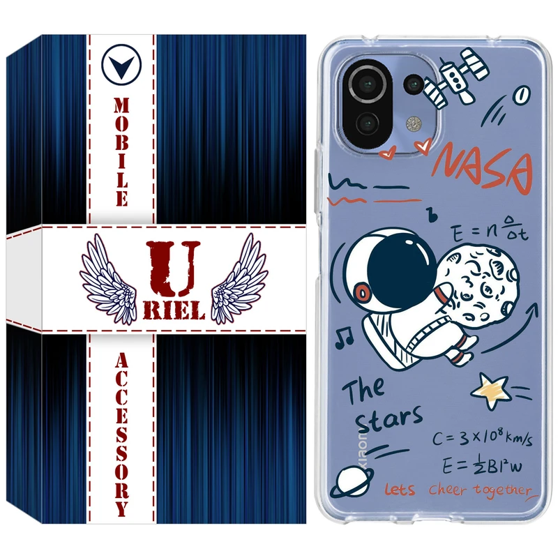 کاور یوریل مدل Clear کد 27 طرح ناسا مناسب برای گوشی موبایل شیائومی Mi 11 Lite / 11 Lite 5G NE