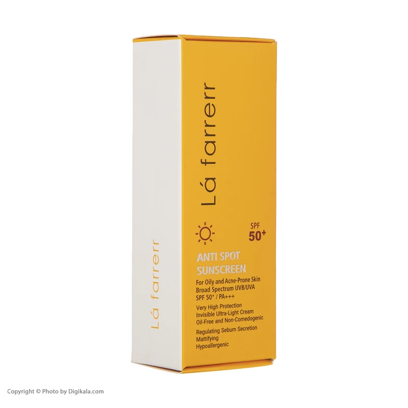 عکس شماره 2 : کرم ضدآفتاب و ضدلک بی-رنگ لافارر مدل spf50، مناسب پوست-های چرب، حجم 40 میلی-لیتر