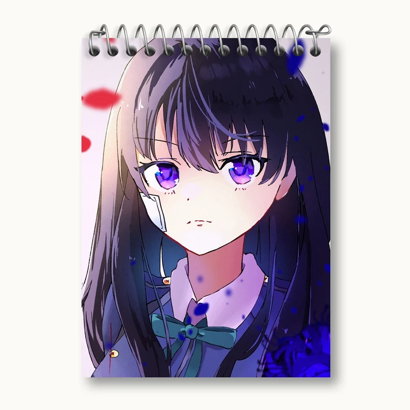 دفتر یادداشت 50 برگ خندالو مدل تاکینا انیمه لیکوریس ریکویل Lycoris Recoil کد 23034