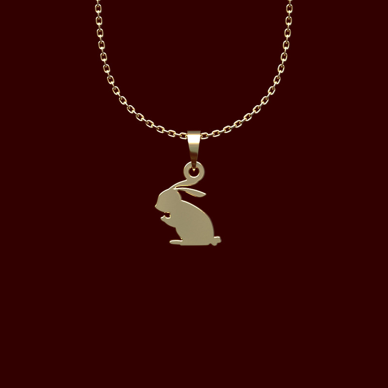 گردنبند طلا 18 عیار زنانه مدوپد مدل خرگوش کد GG2-1-1137