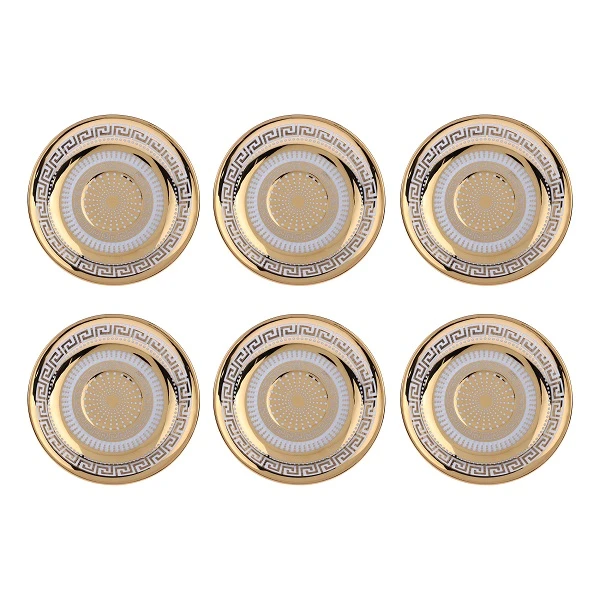 نعلبکی چینی گلد کد ۱۸ بسته ۶ عددی