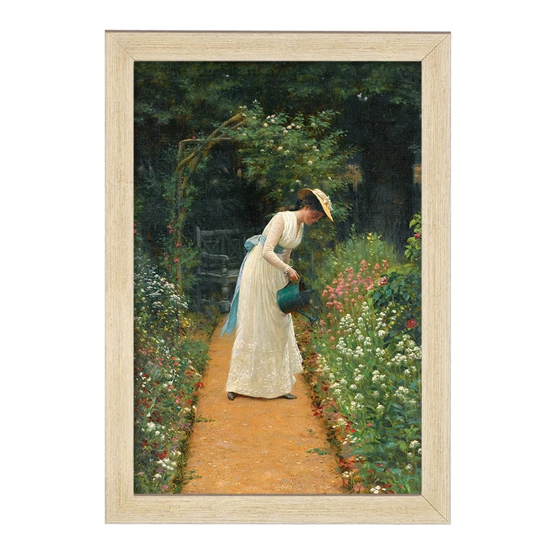 تابلو خندالو مدل نقاشی باغ بانوی من اثر ادموند بلر لیتون کد F12472