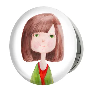 آینه جیبی خندالو طرح دخترونه مدل تاشو کد 6107 