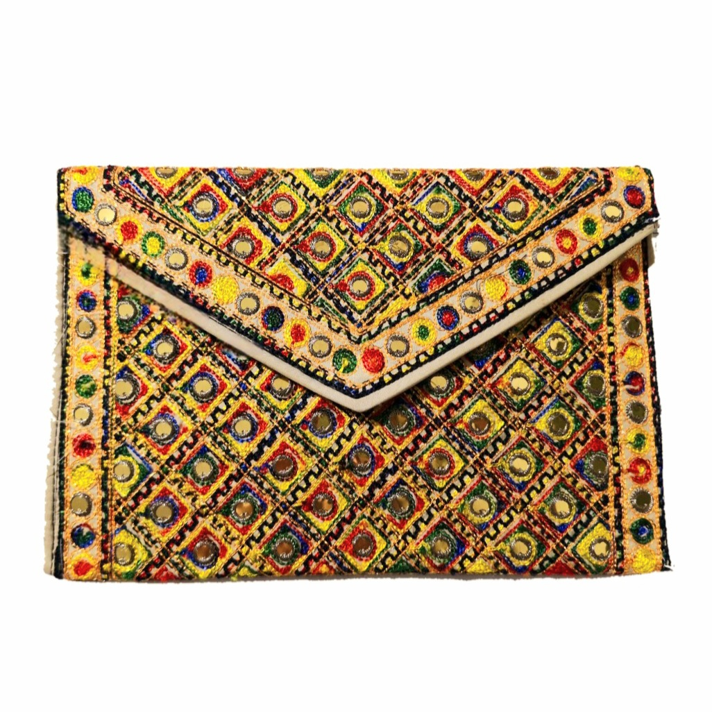 کیف دستی دست دوز زنانه مدل سوزندوزی آینه دوزی
