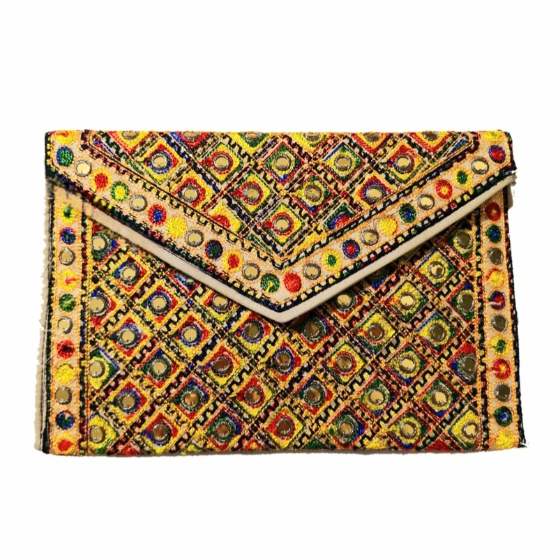 کیف دستی دست دوز زنانه مدل سوزندوزی آینه دوزی