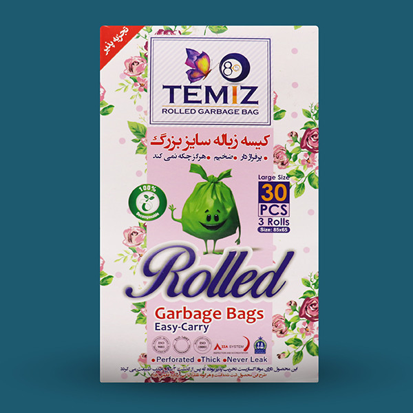 کیسه زباله تمیز 8.5 مدل Large کد 29 بسته 30 عددی