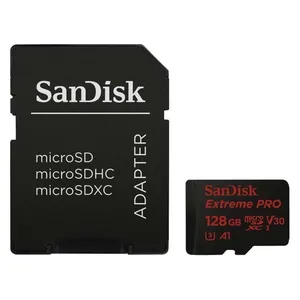 کارت حافظه microSDXC سن دیسک مدلExtreme Pro V30  کلاسA1 استاندارد  UHS-I U3 سرعت 100MBps 667X ظرفیت 128 گیگابایت