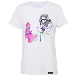 تی شرت آستین کوتاه زنانه 27 مدل Reading Book کد MH1428