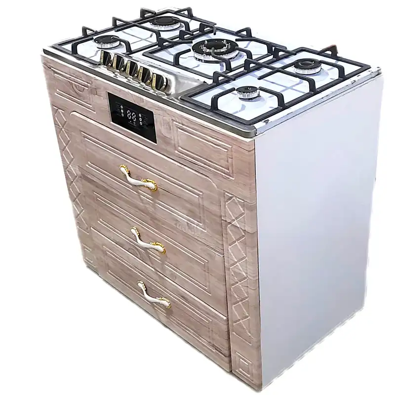 اجاق گاز 5 شعله هاکان مدل سه کشو صفحه استیل اپکسی با ترموکوپل