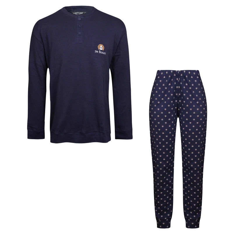 ست تی شرت آستین بلند و شلوار مردانه لین مدل نخ پنبه کد 5197-499