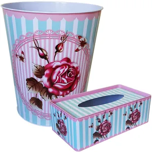 ست سطل و جا دستمال کاغذی روشا مدل English Home کد 02