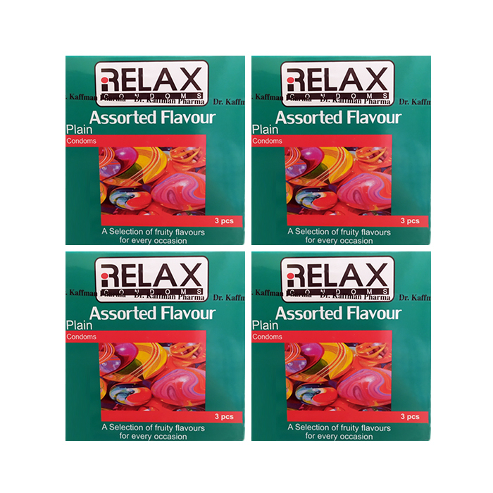 کاندوم ریلکس مدل ASSORTED FLAVOUR 3 مجموعه 4 عددی