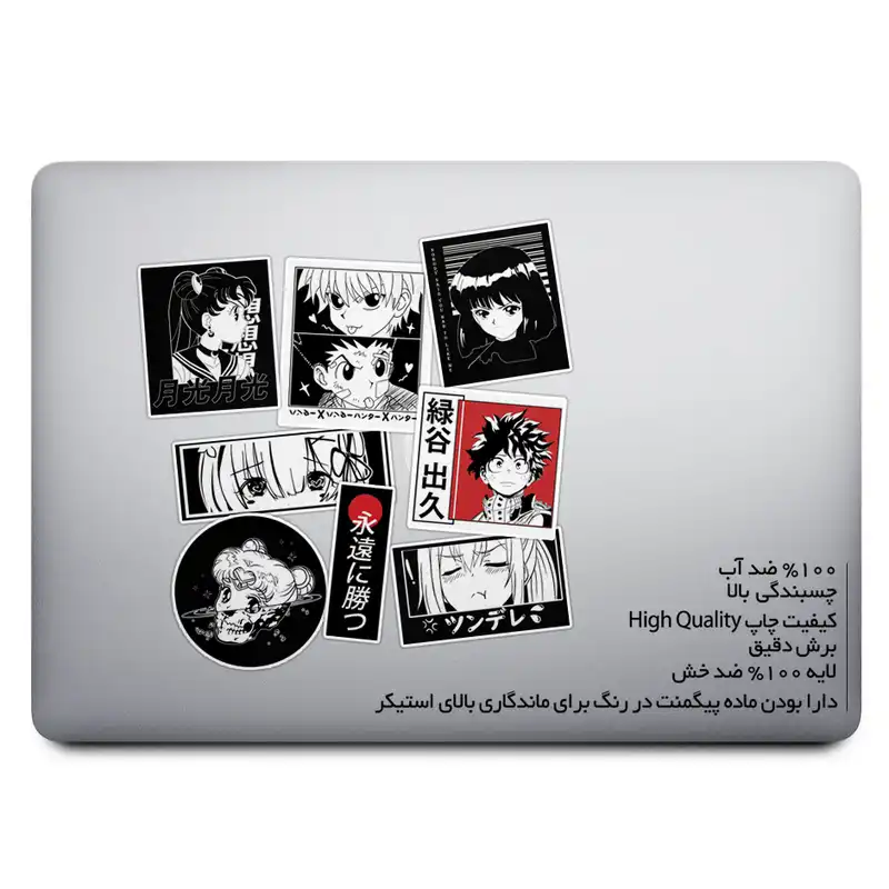 استیکر لپ تاپ ماسا دیزاین طرح ژاپنی کد SAL19 مجموعه 8 عددی