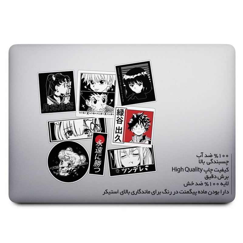 استیکر لپ تاپ ماسا دیزاین طرح ژاپنی کد SAL19 مجموعه 8 عددی