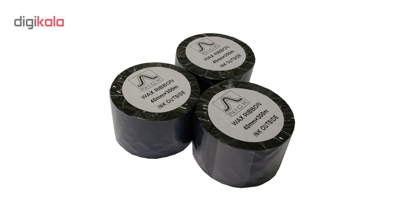 ریبون پرینتر لیبل زن نیک مدل WAX 40mm x 300m بسته 4 عددی