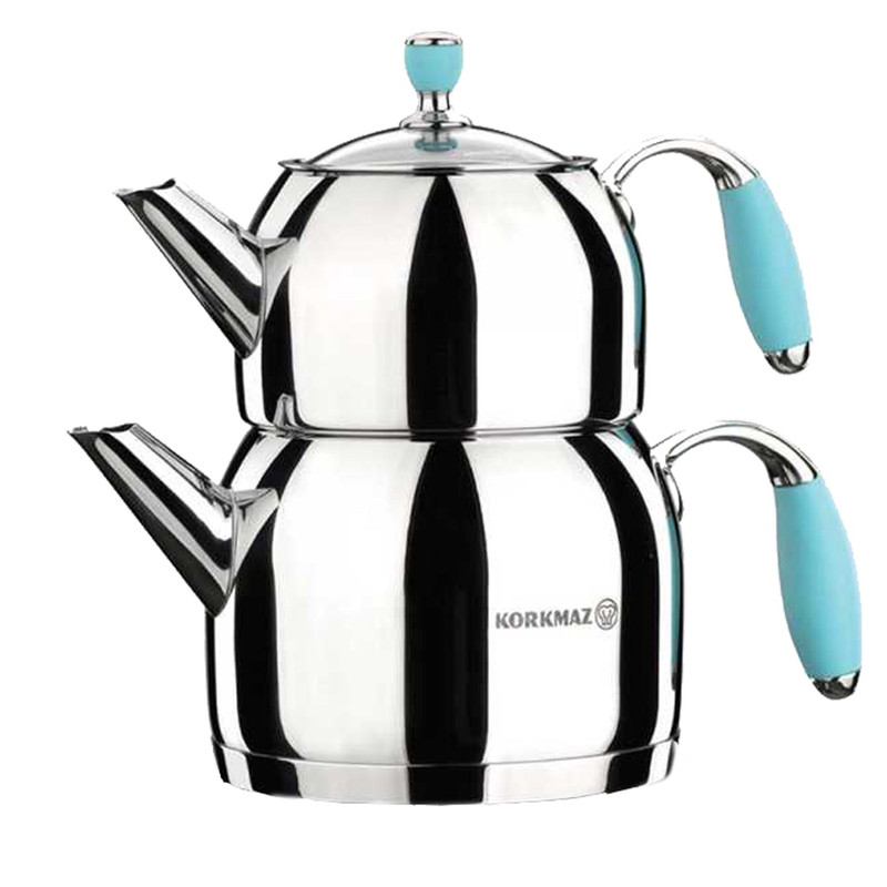 کتری و قوری کرکماز مدل Flora کد A119-04 به همراه ست 3 عددی اردورخوری