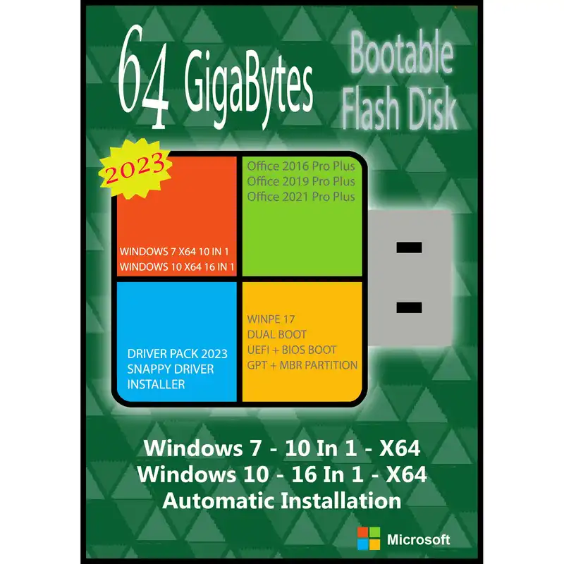 سیستم عامل Windows 7 10 AIO 26In2 X64 2023- Driver Pack 2023 - Office 16-19-21 Pro Plus نشر مایکروسافت