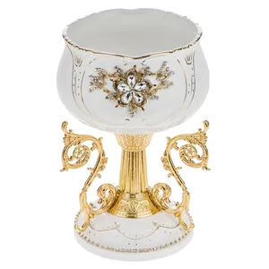 شکلات خوری گرد چینی کد 7-1030 آب کاری طلا