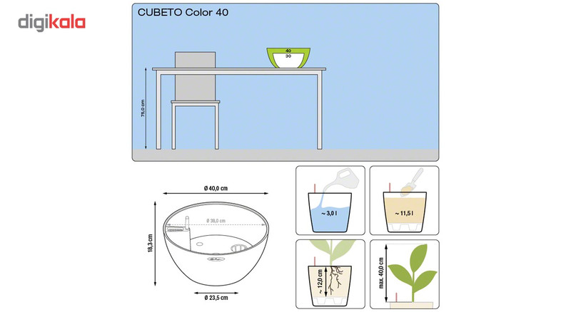 گلدان لچوزا مدل Cubeto Color 40