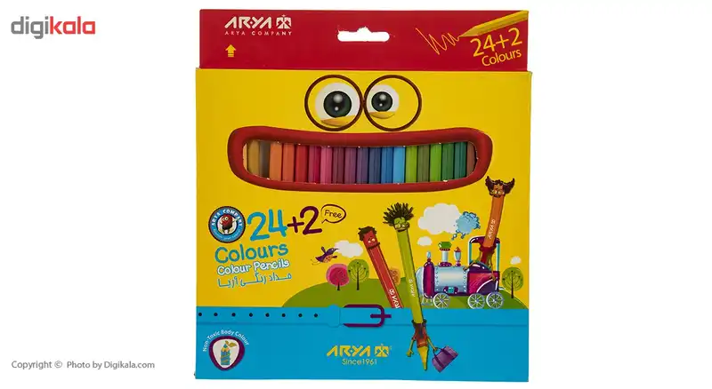مداد رنگی 2+24 رنگ آریا مدل 3017