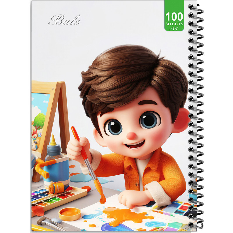 دفتر نقاشی 100 برگ بله مدل رحلی طرح فانتزی اتاق کودک کد A4-N413