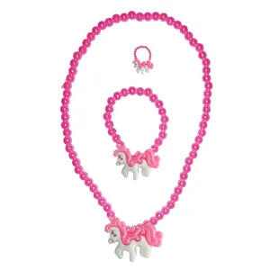 نیم ست دخترانه مدل اسب تک شاخ کد Poni-pink-77001