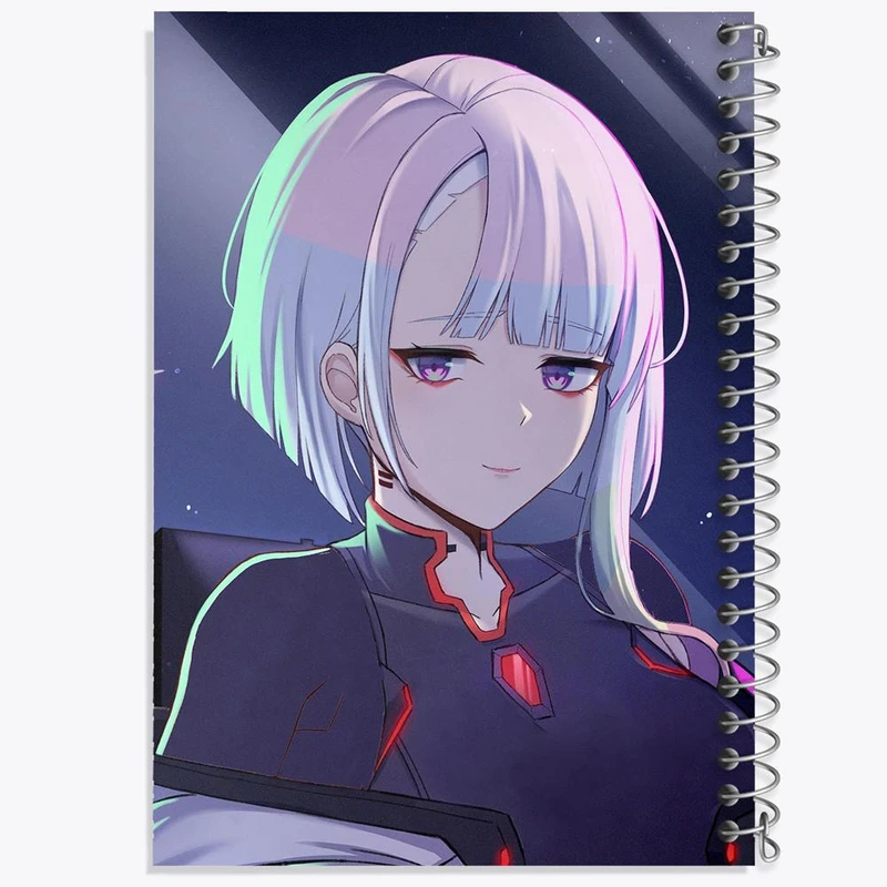 دفتر شطرنجی 50 برگ خندالو طرح لوسی انیمه سایبرپانک کد 23958