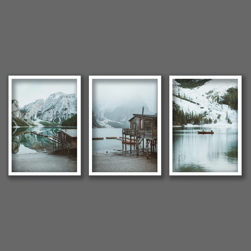 تابلو مدل طبیعت و دریاچه کد LA-G3010 مجموعه 3 عددی