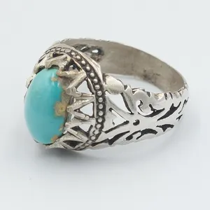 انگشتر نقره مردانه مدل فیروزه کد 20615