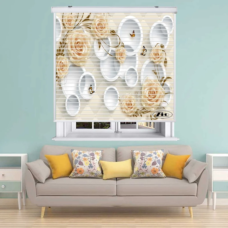 پرده زبرا زیو مدل سیلوئت 3D1522 سایز 150x150 سانتی متر