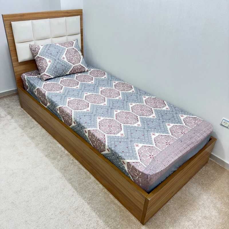 سرویس ملحفه ناتوسا مدل مقانک کد 90 یک نفره دو تکه